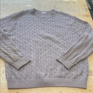 Brandy Melville Men's Cable Crewneck Sweater - Mauve Taupe